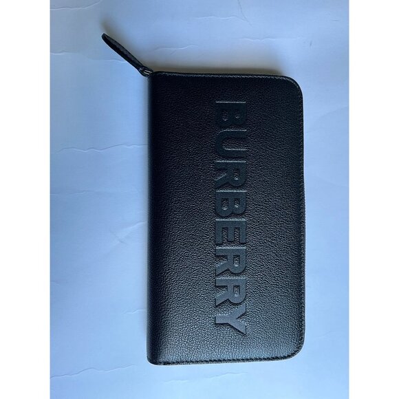 BURBERRY WOMEN WALLET LEATHER ZIP AROUND IN Black - Picture 2 of 9
